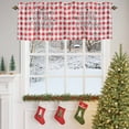thumbnail image 4 of Merry Christmas Valances for Windows, 42 x 18in, Red White Buffalo Plaid Xmas Snowflakes Rod Pocket Kitchen Valance Curtain Light Filtering Window Treatments for Living Room Bedroom, 1 Panel, 4 of 7