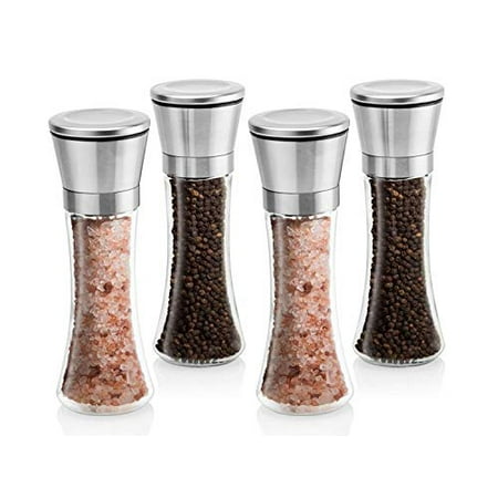

Srenta Salt and Pepper Grinder Set | Stainless Steel Shakers and Mills Glass Body (6 Oz) 5 Adjustable Grade Modes (20)