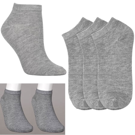 3 Pairs Men Women Ankle Quarter Socks Low Cut Cotton Crew Stretch Sport Grey 6-8 price history on PriceWatchPro