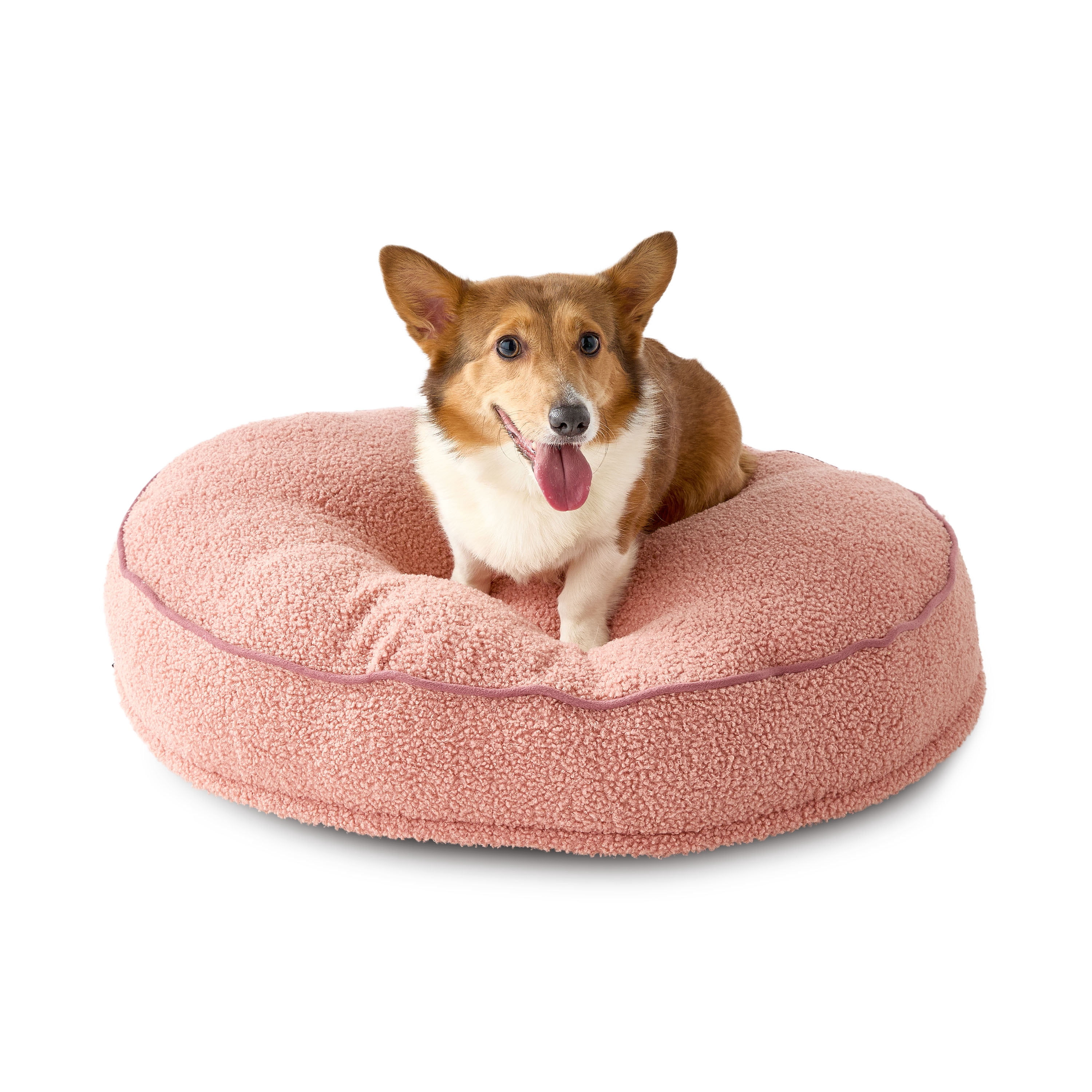 Vibrant Life Medium Round Dog Bed, Pink, 30" x 30"