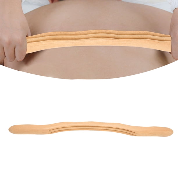 Rodillo de Barra de Masaje, de Ondas de Madera de Raspado para Alivio del Dolor para la Espalda para Los Muslos