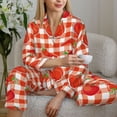 thumbnail image 6 of Honeii Tomatoes And Chili print Women's Pajama Sets Long Sleeve Button Down Sleepwear Nightwear Soft Pjs Lounge Sets-, 6 of 7