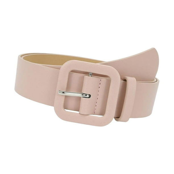 Pretina para ninas cinturon con hebilla de pasador solido cinturones ajustables decorativos cinturon informal de cuero PU cinturon vaquero Soledad