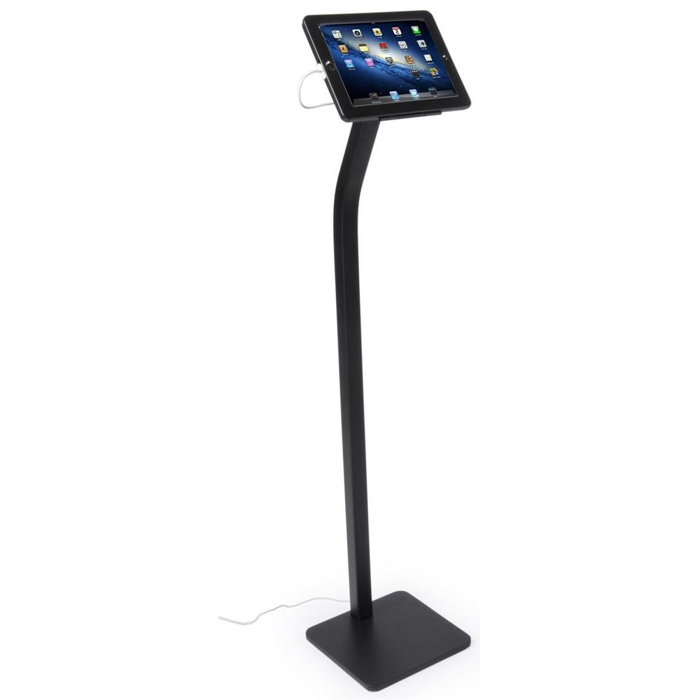 Displays2go iPad Display Stand, 48" Tall, Locking Enclosure, Integrated