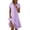 B Purple, variant on Horkkom Shirt Dresses for Women V Neck Short Sleeve Midi Dresses Summer Plaid Print Casual Dresses L