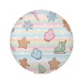 thumbnail image 2 of 15.4" Round Placemat Set of 1 Polyester Fabric Place Mats Non-Slip Dining Kitchen Table Mats for Kitchen Party Decor Pastel Christmas-themed, 2 of 5