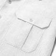 thumbnail image 5 of Cmfcve Short Sleeve Short Sleeve Tops for Men Business Casual Button Up Shirts Solid Lapel Collared Work Shirts with Two Flap Pockets, 5 of 7