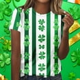 thumbnail image 2 of Yxbdin Striped St Patricks Day Shirts for Women Plus Size Clover Graphic Tees Short Sleeve Crew Neck T Shirt for Holiday 2026 Green XXXL, 2 of 7