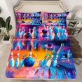 thumbnail image 2 of Homewish Bowling Gamer Boy 4 Pieces Queen Sheet Sets,Abstract Gradient Ombre Ultra Soft Flat Sheet,Sport Gaming Queen Fitted Sheet,Microfiber Bedroom Decor, 2 of 7