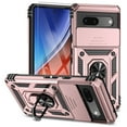 thumbnail image 1 of Allytech Google Pixel 7A Case with Screen Protector, Slide Camera Protective Cover Ring Holder Stand Compatible with Car Mount Shockproof Anti-Scratch Case Cover for Google Pixel 7A 6.1" - Rosegold, 1 of 8