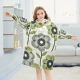 thumbnail image 5 of FORMRS Wearable Blanket Hoodie with Sleeves for Kids Cozy Flannel Sweatshirt, Retro Flower, 5 of 7
