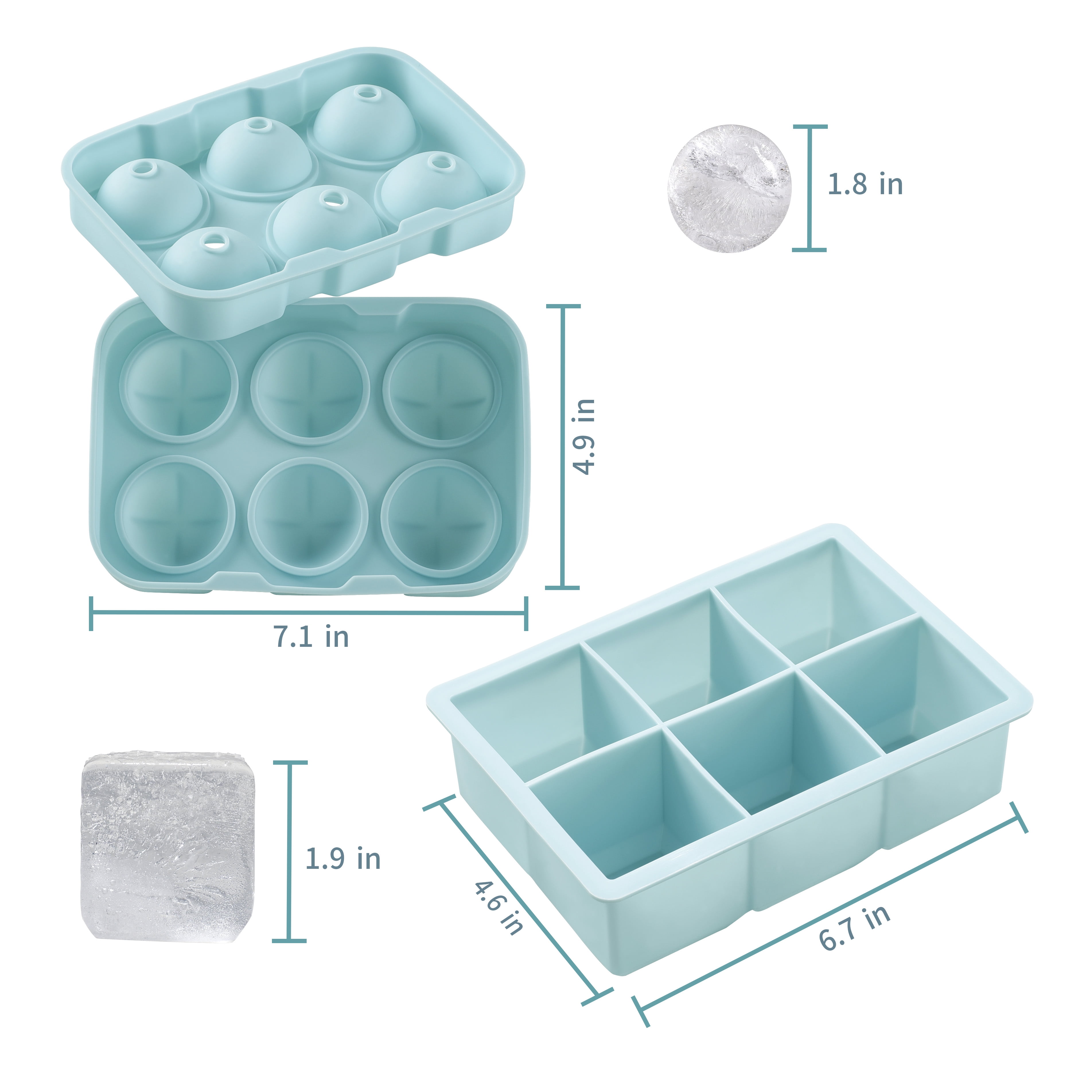  PLORIO 4 in 1 Ice Cube Tray, Ice Trays for Freezer with Lid &  Bin,2 Trays with 54PCS Small Ice Cubes for Drinks & Cocktail, Silicone Ice  Ball Maker Mold for