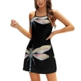 thumbnail image 1 of Robe à Encolure Carrée Libellule Mignonne Ample Imprimée Élégante Robe de Plage Fête Libellule Insecte Fée Colorée, 1 of 5