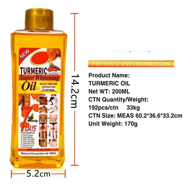 Aceite esencial de cúrcuma Super Oil Aceite de cúrcuma Super Oil Aceite de cúrcuma para aclarar 200 ml Aceites hidratantes