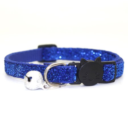 Bling Adjustable With Bell Cat Supplies Cat Accessories Breakaway Kitten Collar Cat Collars Pet Necklace BLUE