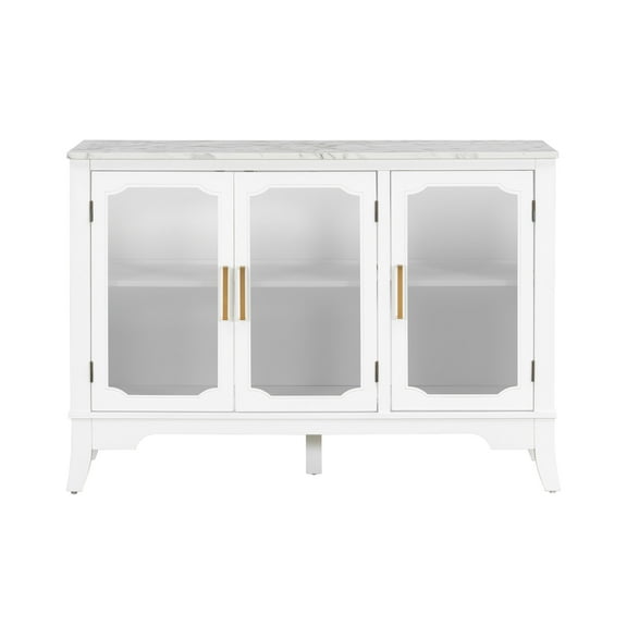 Living Room Cabinets Storage cabinet in the entrance to the living and dining room, large storage space, 3 doors, stylish style, white,Wooden Cabinets
