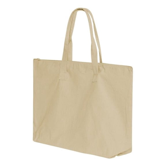 Liberty Bags - Tote with Top Zippered Closure - 8863 - Natural - Size: One Size