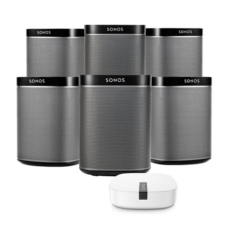 Sonos PLAY1 Black Wireless Music Player (6-Pack) & Boost Wireless Extender Kit