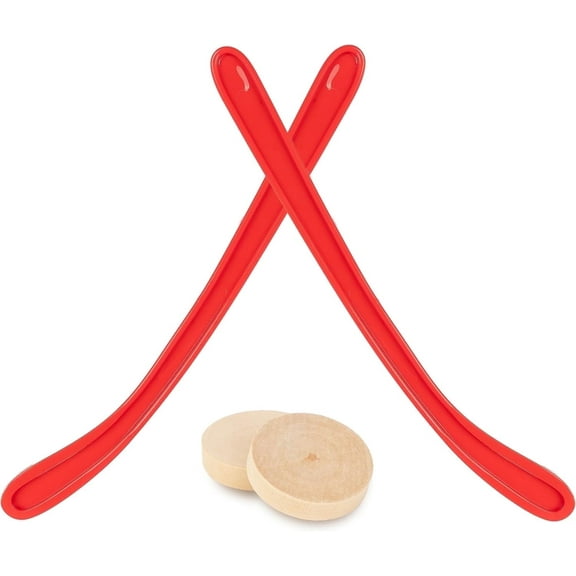 Replacement Nok Hockey Sticks and Wooden Puck Set, 2 Sticks & 2 Pucks, Tabletop Game
