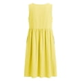 thumbnail image 5 of Summer Plus Size Sun Dresses for Womens Fashion Solid Color Casual Round-Neck Sleeveless Dress With Pocket, 5 of 9