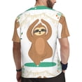 thumbnail image 2 of Wukai Cute Sloth In Yoga Pose Tree Print Men's Short-Sleeved Mesh T-Shirt,Quick-Dry Short Sleeve Workout T-Shirt-Large, 2 of 8