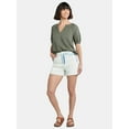 thumbnail image 2 of Time and Tru Women's High Rise Denim Carpenter Shorts, 4" Inseam, Sizes 2-20, 2 of 5