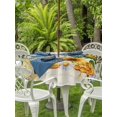 thumbnail image 3 of Outdoor Tablecloths with Umbrella Hole & Zipper, Yellow Sunflowers Round Tablecloths 60 Inch, Daisy Bees Elegant Pastoral Floral Waterproof Table Cloth, Patio/Pool/Picnic Table Covers, 3 of 8