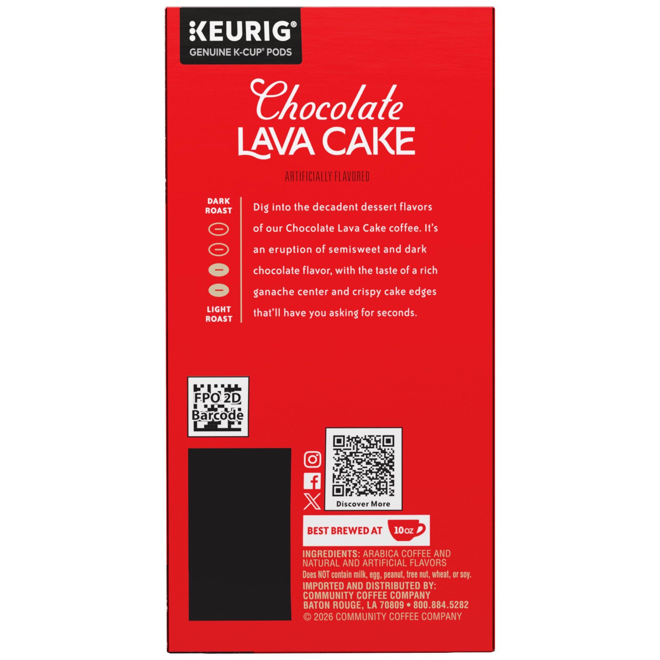 Community® Coffee Chocolate Lava Cake Coffee Single-Serve Cups 22 Count Box