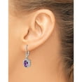 thumbnail image 4 of Sterling Silver Rhodium-Plated Diamond And Amethyst Earrings (28 X 9) Made In China qe10151am, 4 of 6