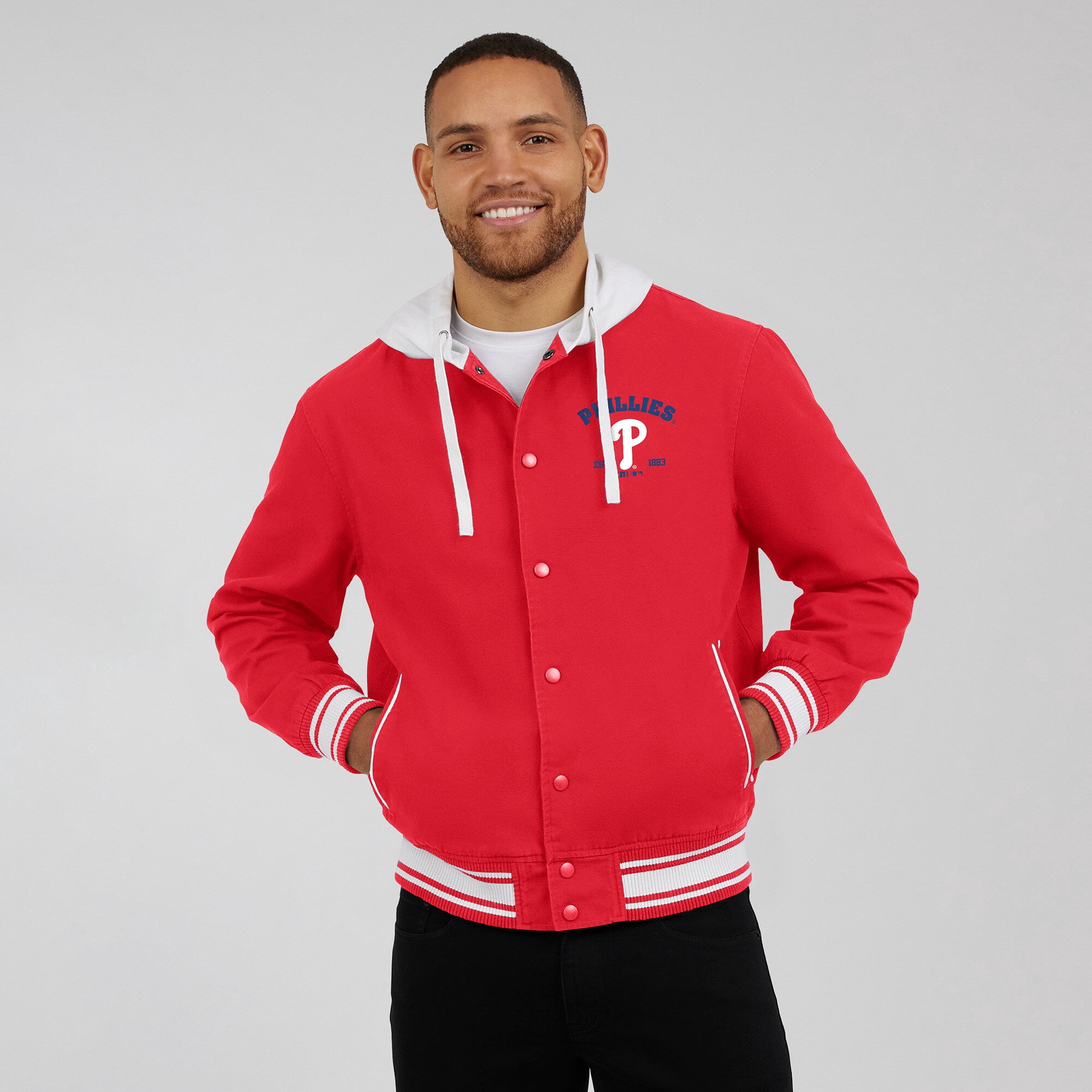 Men's-Darius Rucker Collection by Fanatics  Red Philadelphia Phillies Full-Snap Hooded Jacket