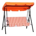 thumbnail image 1 of Outsunny 3-Seat Patio Swing Chair with Adjustable Canopy Orange, 1 of 10