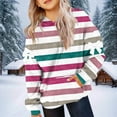 thumbnail image 3 of Girl Oversized Hoodie Shirts Striped Pullover Tops Casual Long Sleeve Hooded Sweatshirts with Pocket New Casual Basic Sweatshirt Pinks 130, 3 of 5