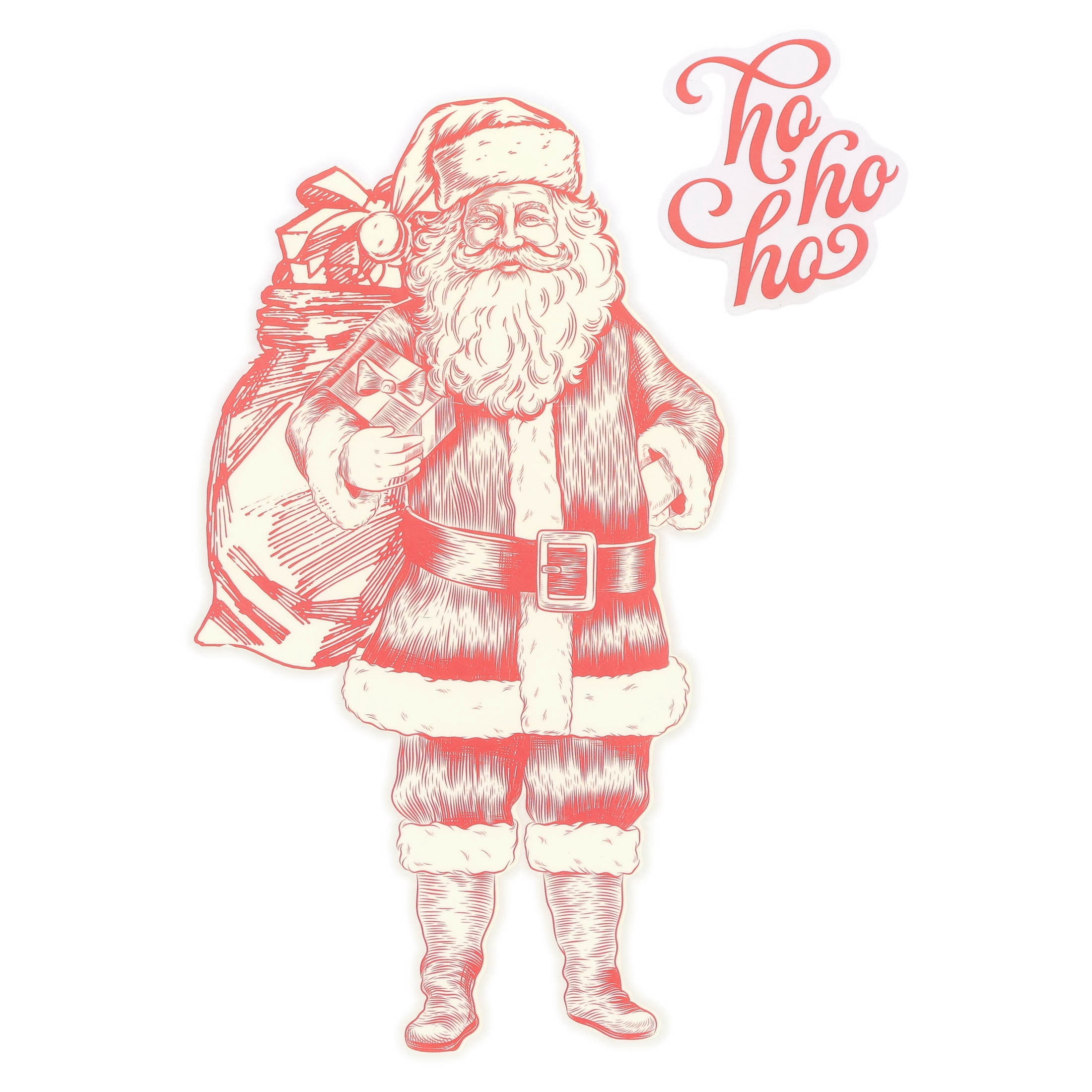 Vintage Santa Christmas Window Clings, Multicolor, 10.8" x 16.8", by Holiday Time