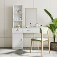 thumbnail image 3 of Modern Vanity Desk with Lights Makeup Vanity Dressing with Mirror Large Storage Space White, 3 of 6