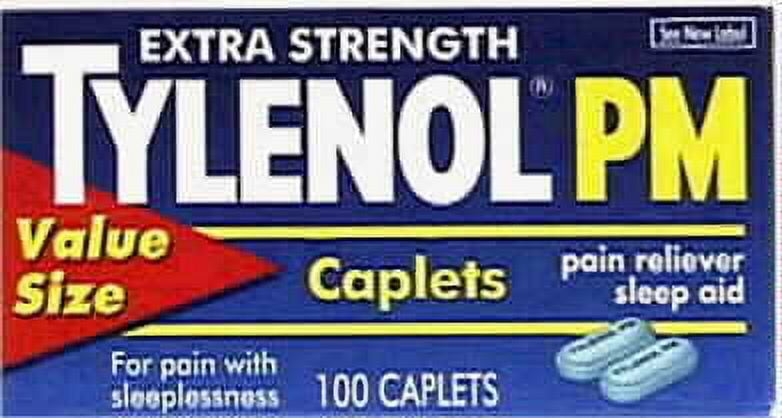 McNeil Tylenol PM Pain Reliever/Nighttime Sleep Aid, 100 ea