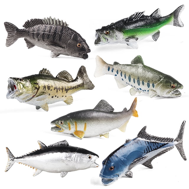 Set de juguetes con figuras realistas de peces y animales marinos, 7 piezas, para niños
