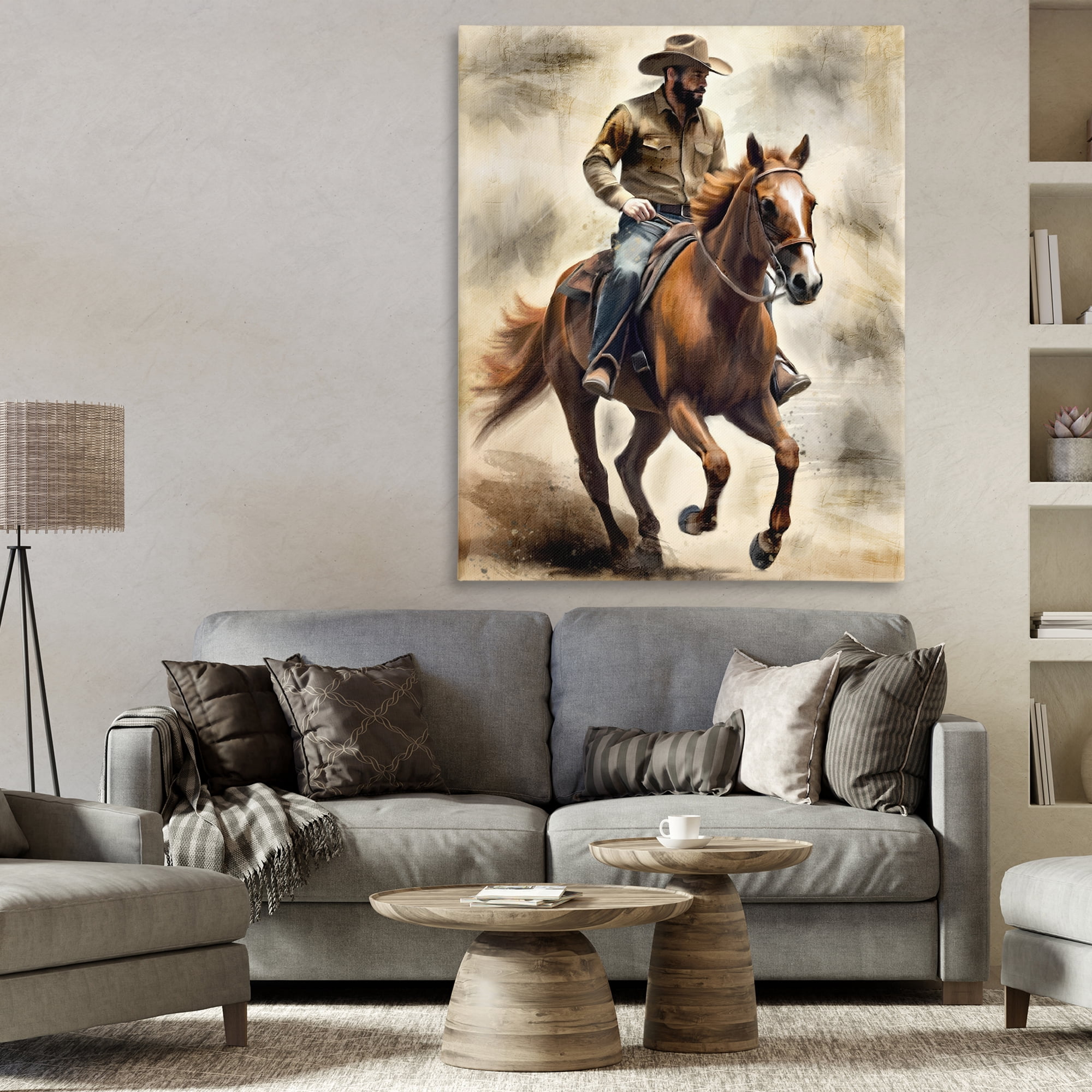 Stupell Industries Gallop Horse & Cowboy Canvas Wall Art, design by Kim Allen