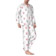 thumbnail image 2 of Fotbe Girl Rabbit Pattern Long Sleeve Pajama Set for Men,Sleepwear Set,2-piece Loungewear Set,Soft PJs Comfy Nightwear with Pockets-Large, 2 of 7