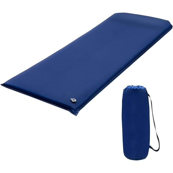Fusion Self Inflating Sleeping Pad, 3 Inch Inflatable Camping Mattress Pad with 9.5R Value, Insulated Foam Camping Mat with Pillow, Lightweight Camp Sleep Pad for Backpacking, Car, Tent
