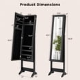 thumbnail image 3 of Costway Jewelry Mirrored Cabinet Armoire Organizer Storage Box w/ Stand Christmas Gift, 3 of 10