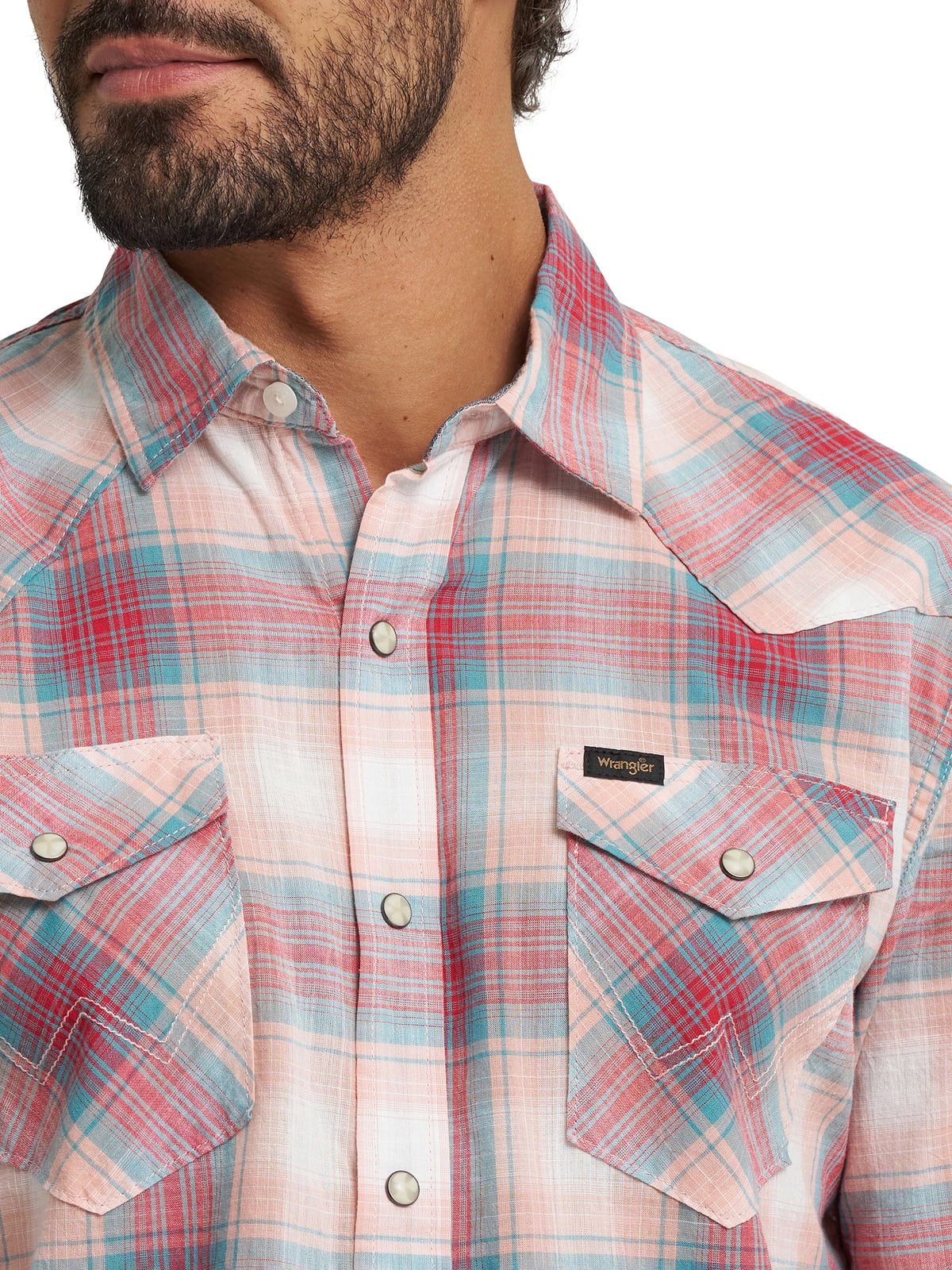 Wrangler® Men's Premium Short Sleeve Plaid Shirt, Sizes S-2XL