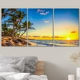 thumbnail image 3 of wall26 Canvas Print Wall Art Set Tropical Hawaiian Island Palm Tree Beach Nature Wilderness Photography Realism Rustic Landscape Colorful for Living Room, Bedroom, Office - 24"x36" x 3, 3 of 5