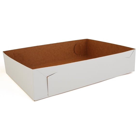 Southern Champion Tray 1021 Premium Clay Coated Kraft Paperboard White Donut Tray, 14" Length x 10" Width x 3" Height | 250/Case