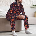 thumbnail image 7 of Naloa Autumnal Forest Men’s Pajamas Set - Long Sleeve Button Down Sleep Shirt and Pajama Bottoms Sleepwear Set-Large, 7 of 7