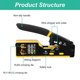 thumbnail image 4 of Kit de Crimpadora RJ45, Herramienta Crimpado Cat6 Paso para Conectores Cat5, Cat5e, 8P8C, Ethernet en ., 4 of 5