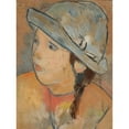 thumbnail image 2 of Tadeusz Makowski 15x18 Black Ornate Wood Framed Double Matted Museum Art Print Titled - The Girl's Head in a Blue Hat (1922), 2 of 5