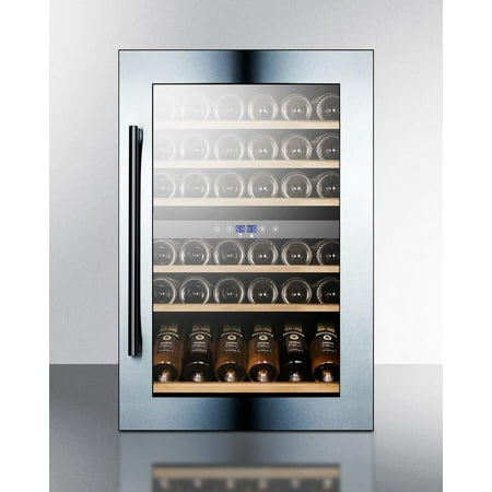 Summit Appliance - 51-Bottle Built-In Dual Zone Wine Cooler - Stainless steel