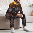 thumbnail image 7 of Naloa Lizard With Sunglasses Sunset Men’s Pajamas Set - Long Sleeve Button Down Sleep Shirt and Pajama Bottoms Sleepwear Set-X-Large, 7 of 7
