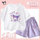 thumbnail image 2 of Kawaii Kuromi 2Pcs Kid's Short Sleeve Set Sanrios Anime Cinnamoroll Fashion Cute Girls Boy Student Cotton Casual T-Shirt Shorts, 2 of 5