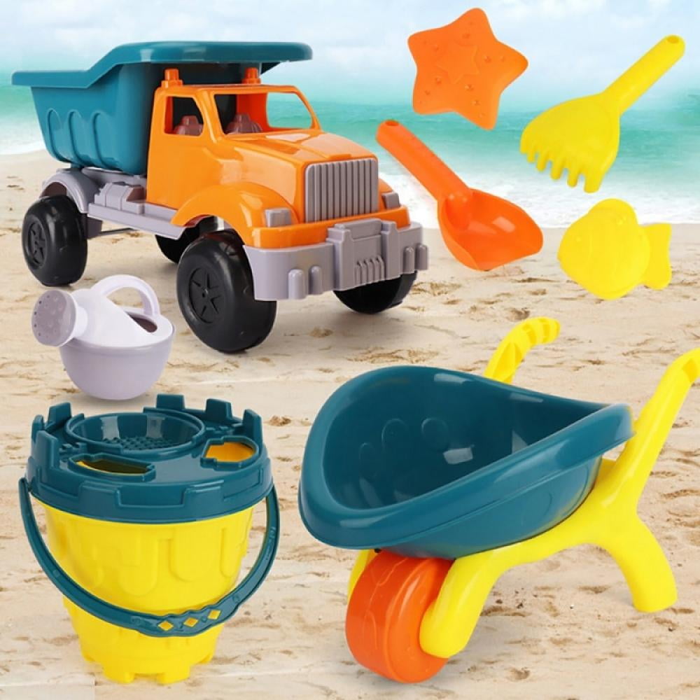 Baozhu 5/6 Pcs Baby Beach Toys Set Summer Beach Play Cart And Bucket ...